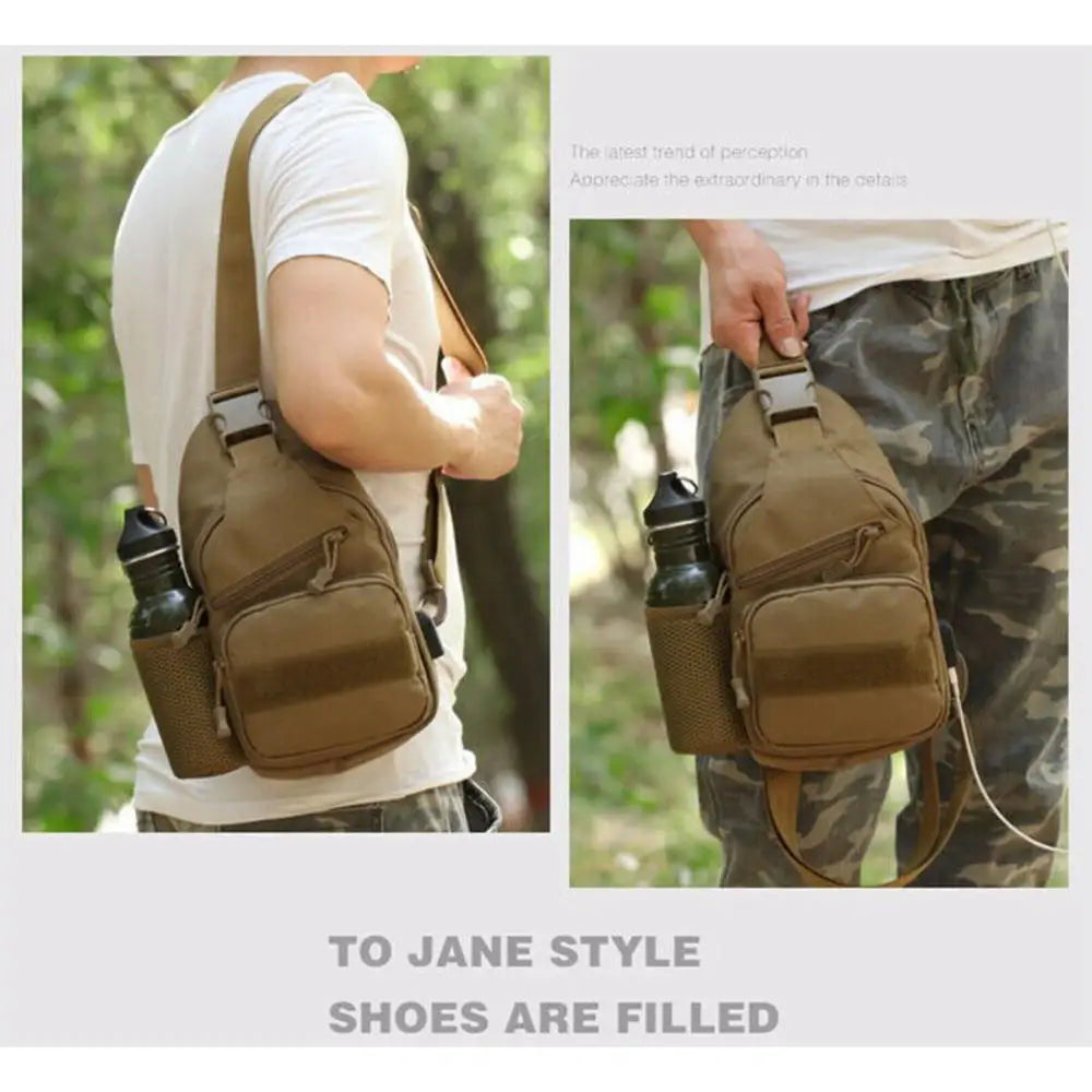 Men's Tactical Chest Pack Shoulder Bag Hiking Travel Crossbody Bag
