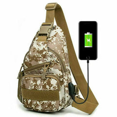 Men's Tactical Chest Pack Shoulder Bag Hiking Travel Crossbody Bag