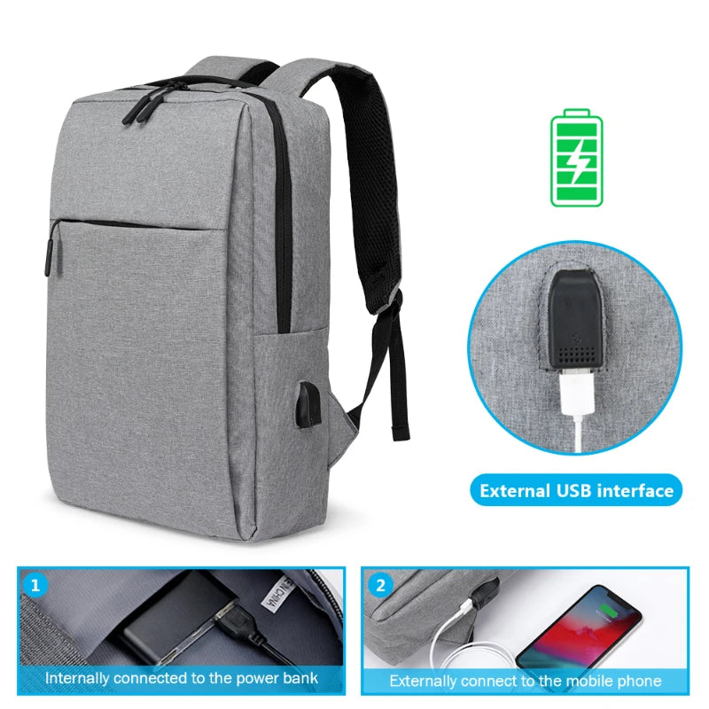 Men's 15.6 Inch Laptop Backpack USB Charging School Travel Daypack