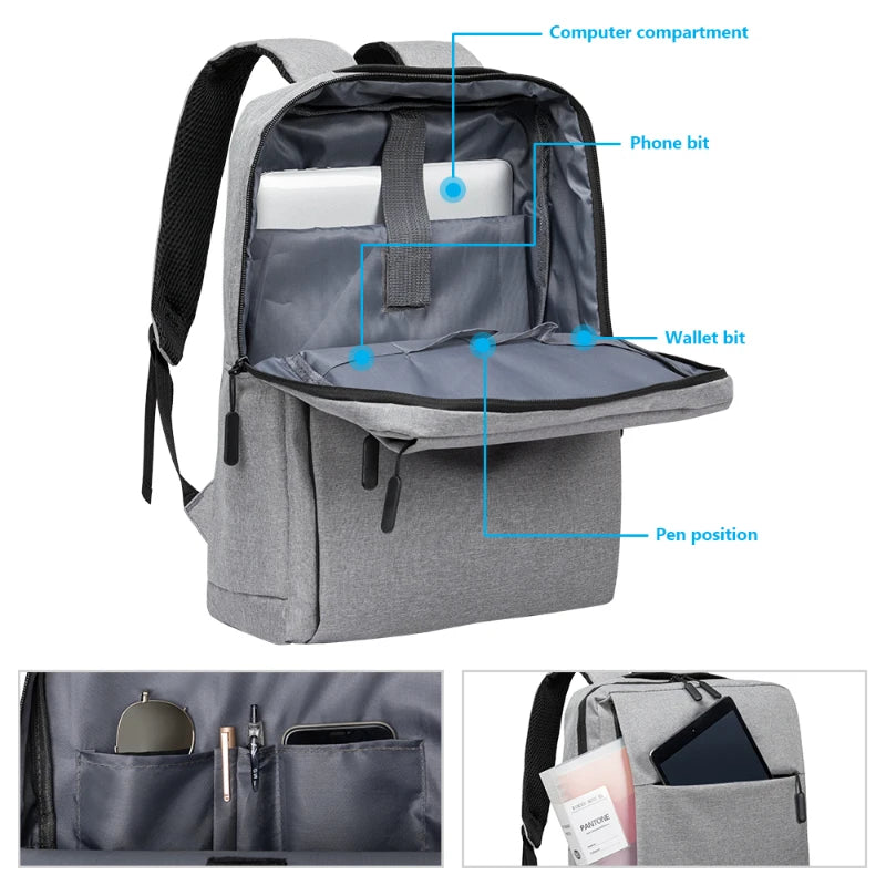 Men's 15.6 Inch Laptop Backpack USB Charging School Travel Daypack