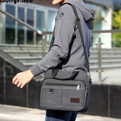 Men's Canvas Shoulder Bag Multi-pocket Handbag Messenger Bag