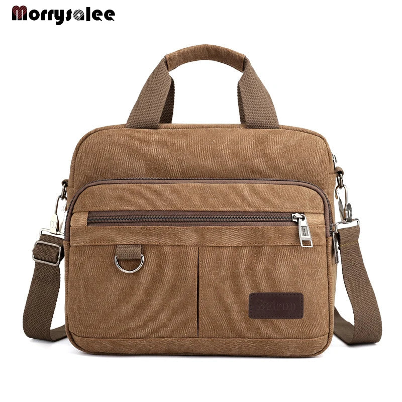 Men's Canvas Shoulder Bag Multi-pocket Handbag Messenger Bag