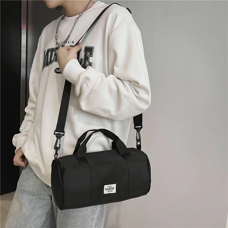 Nylon Cylindrical Handbag for Men and Women