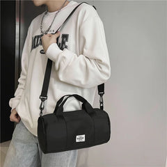 Nylon Cylindrical Handbag for Men and Women