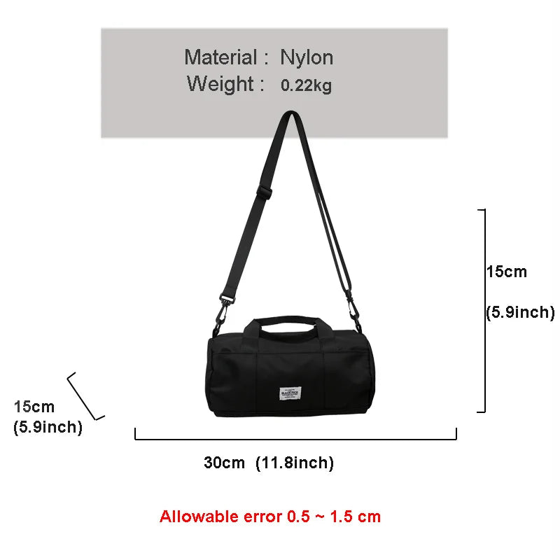 Nylon Cylindrical Handbag for Men and Women