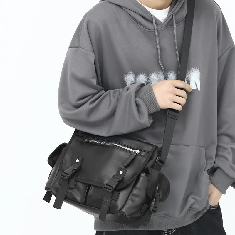 Men's Business Commuting Messenger Bag PU Leather Handbag