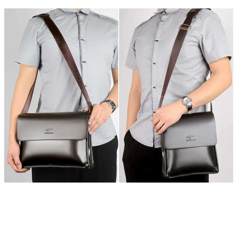 Men's Kangaroo Shoulder Bag Business Crossbody Messenger Laptop Briefcase