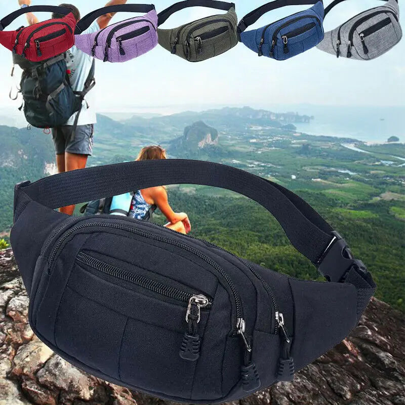 Men's Waterproof Outdoor Sports Bag Canvas Waist Fanny Pouch