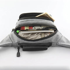 Men's Outdoor Waterproof Sports Bag Canvas Waist Crossbody Banana Bag