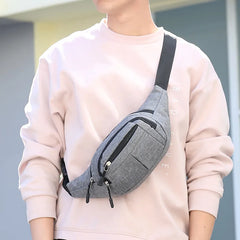 Men's Waterproof Outdoor Sports Waist Bag Canvas Pouch