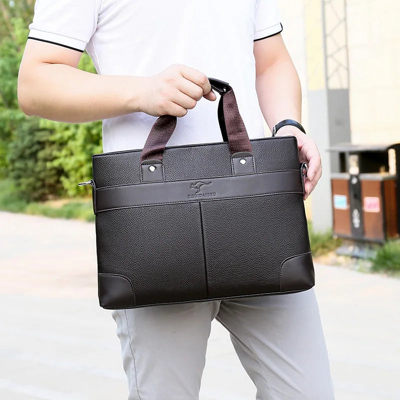 Men's PU Leather Briefcase Business Bag Shoulder Bag Office Handbag