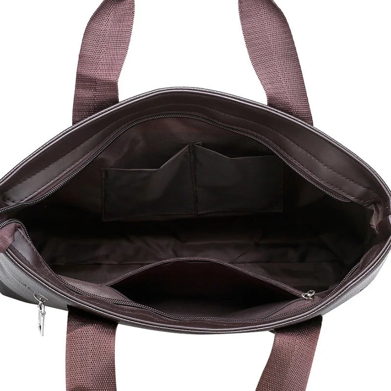 Men's PU Leather Briefcase Business Bag Shoulder Bag Office Handbag