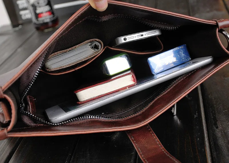 Men's PU Leather Shoulder Bag Vintage Messenger Bags