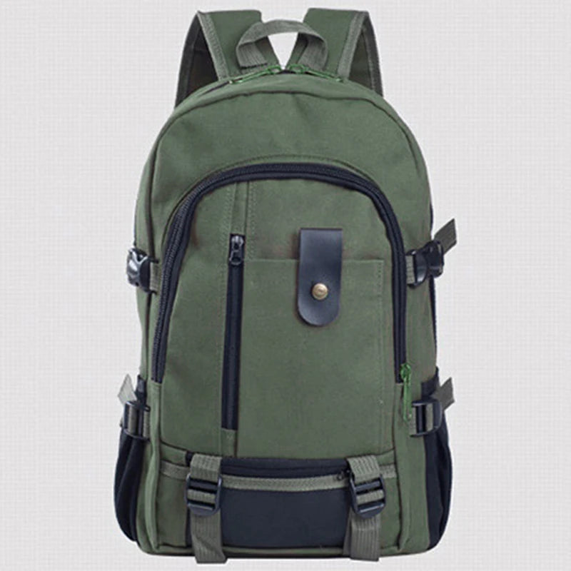 Men's Canvas Backpack Large-capacity Schoolbag Explosion Solid Rucksack