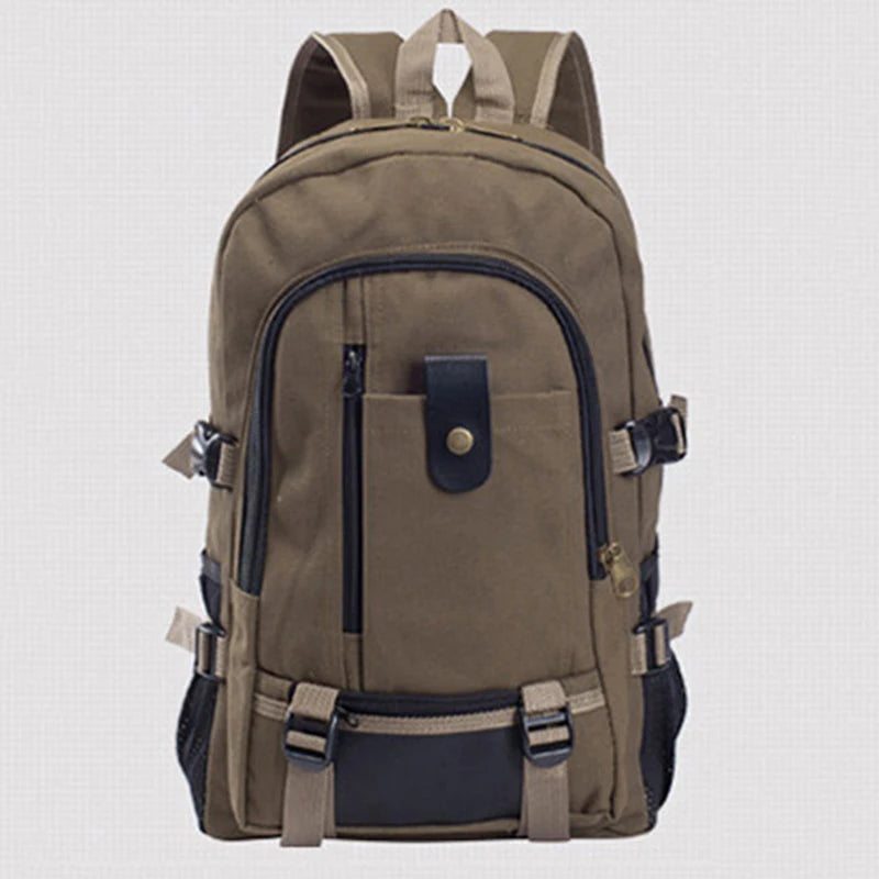 Men's Canvas Backpack Schoolbag Travel Sport Bag