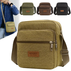 Men's Canvas Shoulder Bag Large Capacity Business Travel Backpack