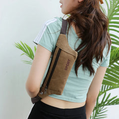 Canvas Mobile Phone Waist Bag Outdoor Sports Mountaineering Running Bag