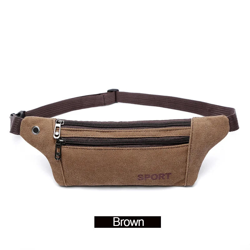 Canvas Mobile Phone Waist Bag Outdoor Sports Mountaineering Running Bag