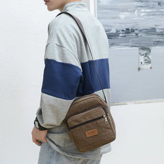 Men's Canvas Shoulder Bag Business Crossbody Bag Male Travel Messenger Bag