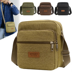 Men's Canvas Shoulder Bag For Business Crossbody Bag Version Male Travel