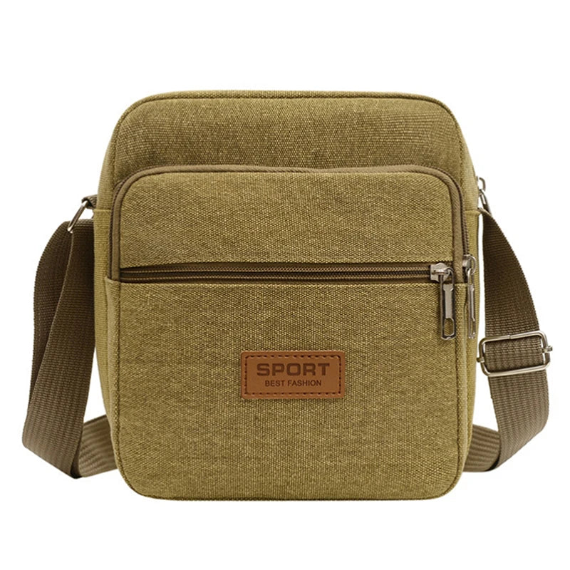 Men's Canvas Shoulder Bag Business Crossbody Bag Male Travel Messenger Bag