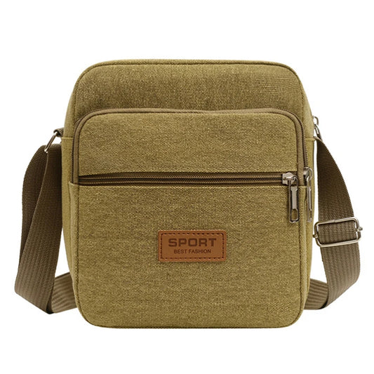 Men's Canvas Shoulder Bag Business Crossbody Bag Male Travel Messenger Bag