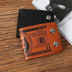 Men's Small Leather Wallet Short Money Bag Vintage Business Handbag