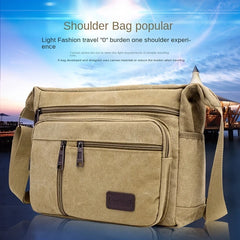 Men's Casual Canvas Bag Large Pockets Durable Tool Bag Shoulder Bag