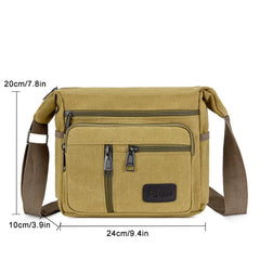 Men's Casual Canvas Bag Large Pockets Durable Tool Bag Shoulder Bag
