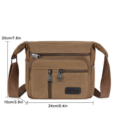 Men's Casual Canvas Bag Large Pockets Durable Tool Bag Shoulder Bag