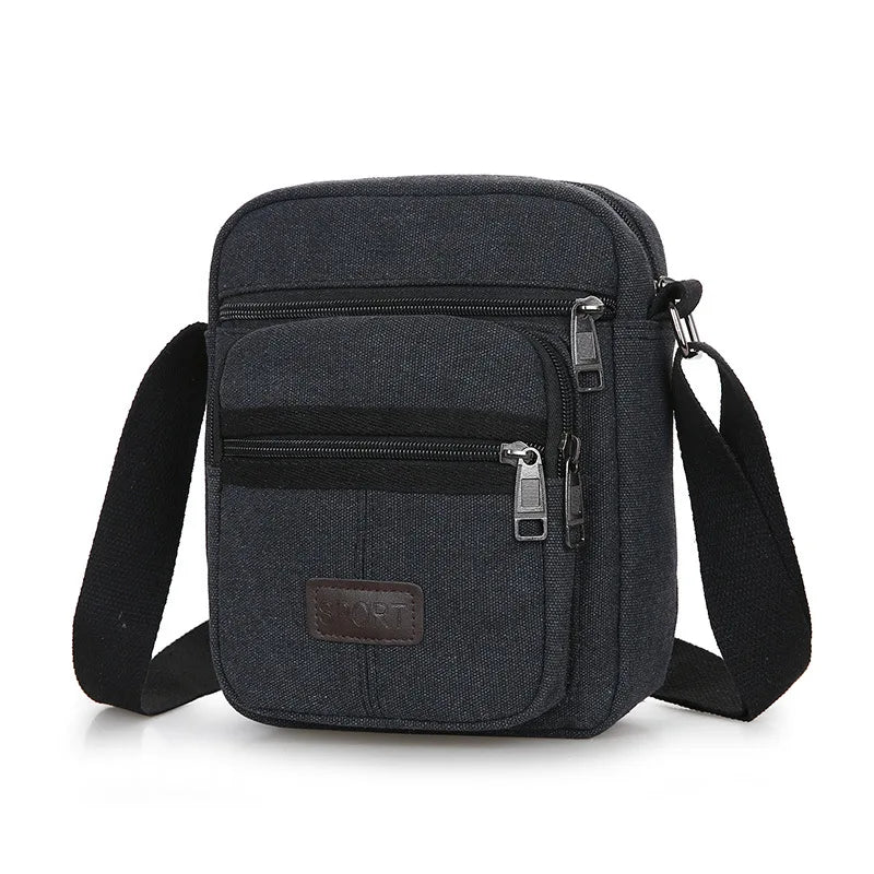 Men's Canvas Shoulder Bag Crossbody Messenger School Pack