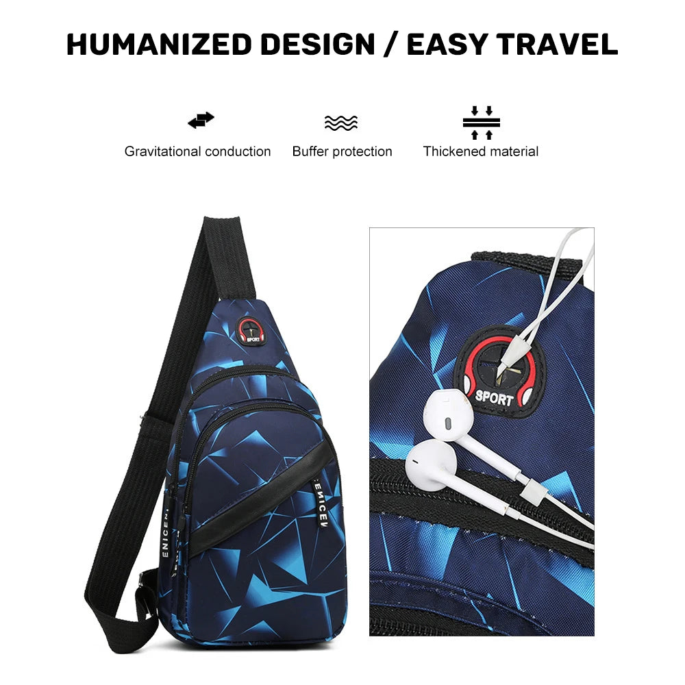 Men's Chest Bag Messenger Bag Shoulder Bag Lightweight Outdoor Sports Travel