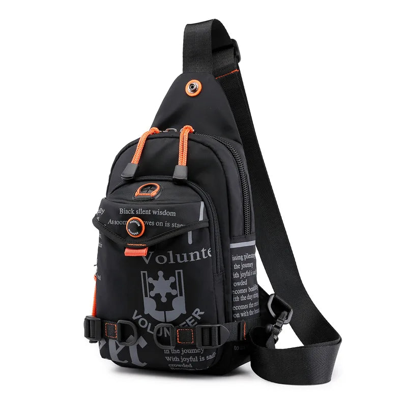 Men's Waterproof Chest Bag Casual Sports Crossbody Messenger Pack