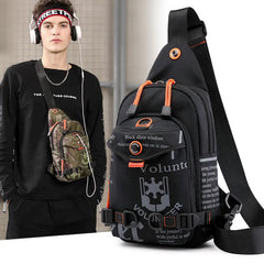 Men's Waterproof Chest Bag Casual Sports Crossbody Messenger Pack
