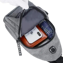 Men's Double Layer Sports Chest Bag Water-Proof Shoulder Messenger