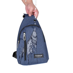 Men's Chest Pack Crossbody Bag Durable Nylon Leather Outdoor Sport