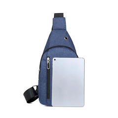 Men's Chest Pack Crossbody Bag Durable Nylon Leather Outdoor Sport