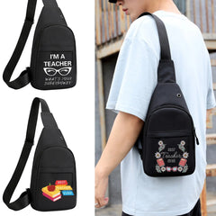 Teacher Chest pack Crossbody Shoulder Bag with USB Charging