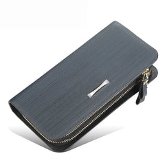 Men's Clutch Wallet Fine Lines Large Capacity Casual Double Zipper Phone Dollar