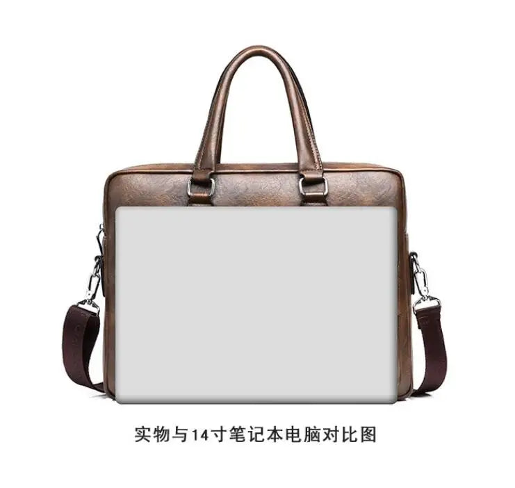 Men's Large-Capacity Business Handbag Briefcase Sling Bag