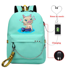 Men's Demon Slayer Anime Bag Multi-functional Teens To School Travel Casual