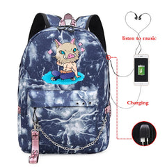 Men's Demon Slayer Anime Bag Multi-functional Teens To School Travel Casual