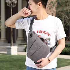 Men's Canvas Satchel Chest Bag Gun Sling Bag