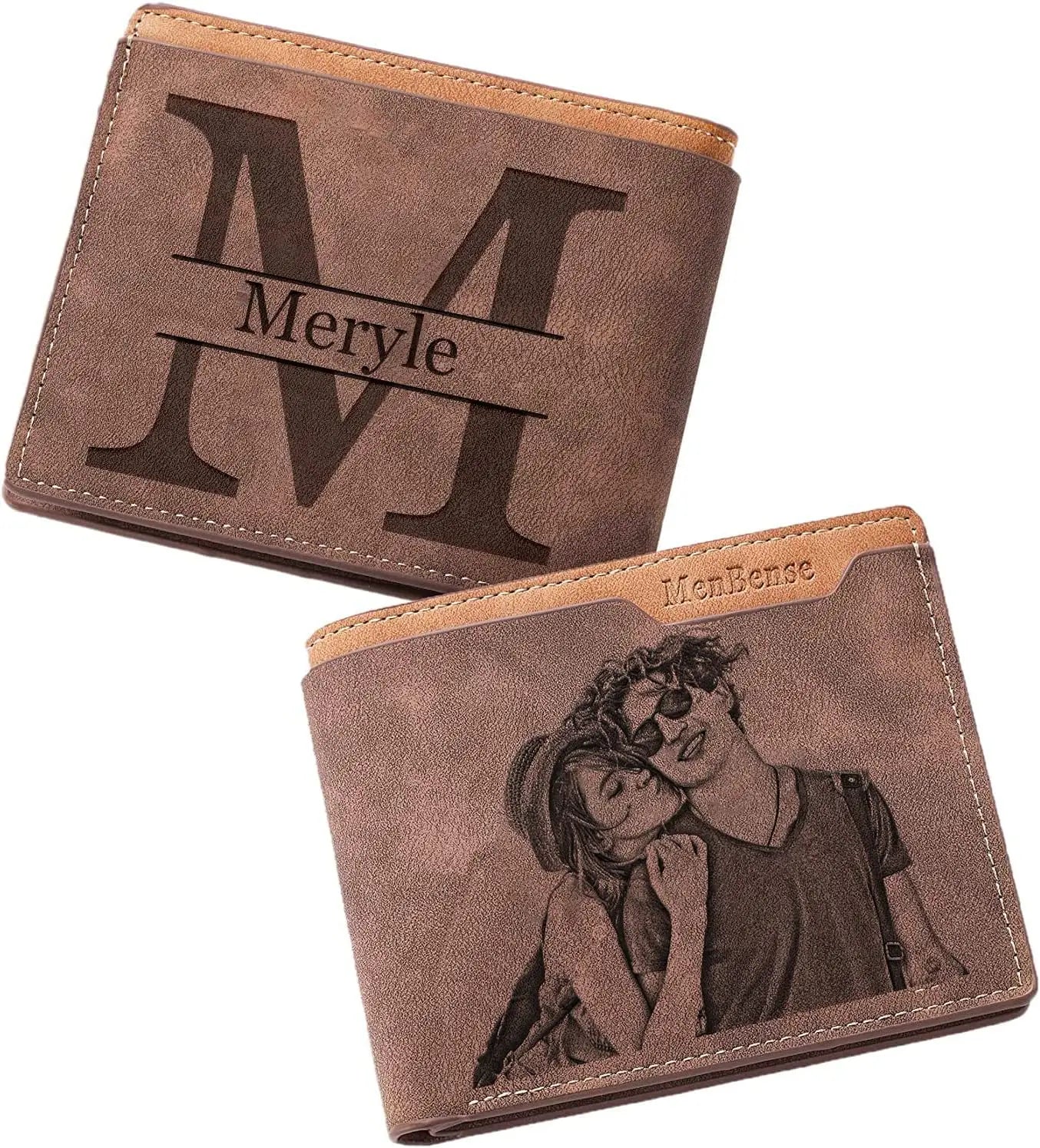 Men's Engraved Photo Wallets Picture & Text Wallet Personalized