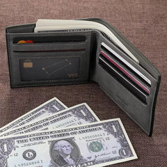 Men's Engraving Photo Wallet Vintage Short Wallet Personalized Gift