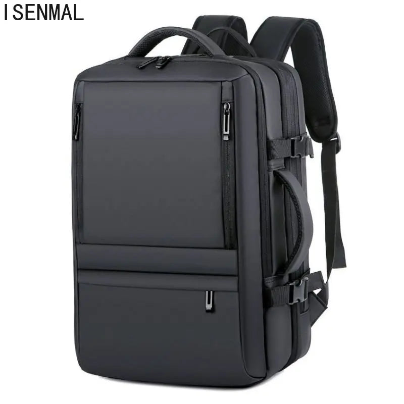 Men's Business Travel Backpack USB Charging 17 Inch Laptop Bag