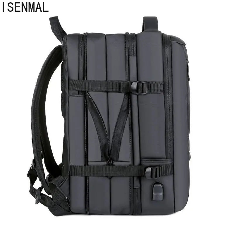 Men's Business Travel Backpack USB Charging 17 Inch Laptop Bag
