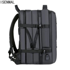 Men's Business Travel Backpack USB Charging 17 Inch Laptop Bag