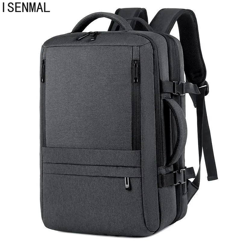 Men's Business Travel Backpack USB Charging 17 Inch Laptop Bag