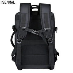 Men's Business Travel Backpack USB Charging 17 Inch Laptop Bag